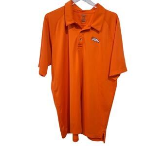 RBX Denver Broncos Mens XL Polo Shirt NFL Orange Dry Fit Short Sleeve Preppy
